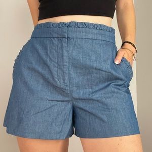 Ruffle Trimmed Blue J. Crew Shorts